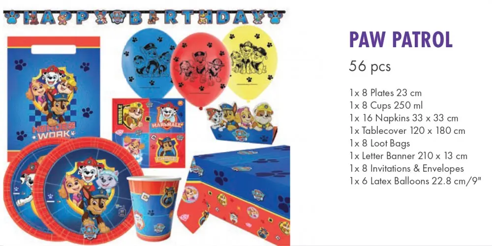 Paw Patrol Party Set 56 piese poza produsului