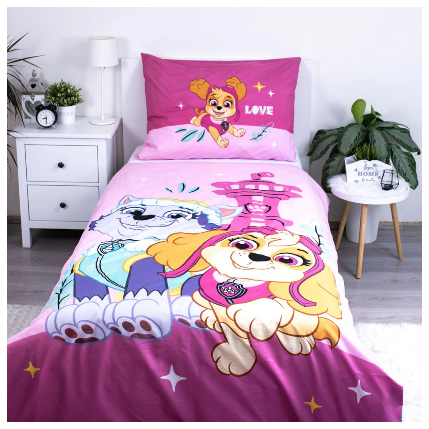 Paw Patrol Pink Love Microfiber Husa de plapuma poza produsului