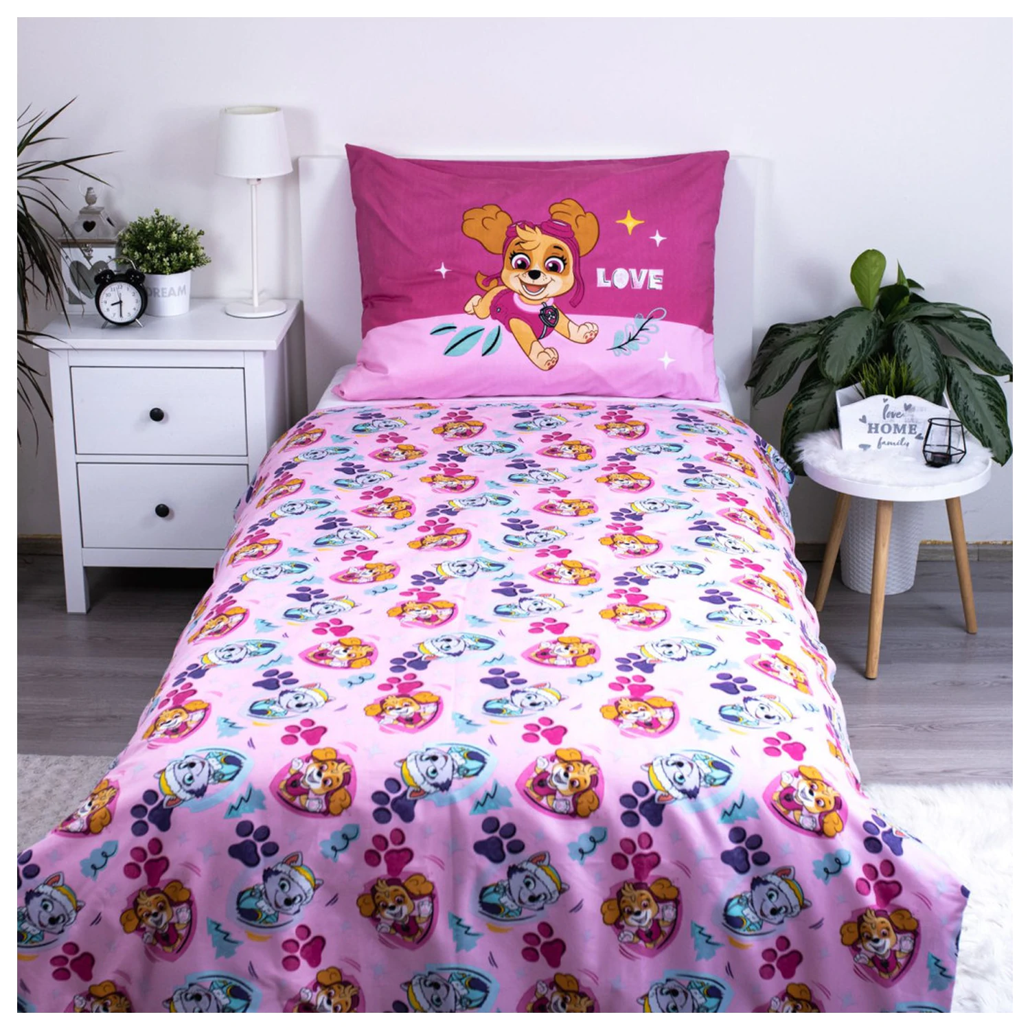 Paw Patrol Pink Love Microfiber Husa de plapuma poza produsului
