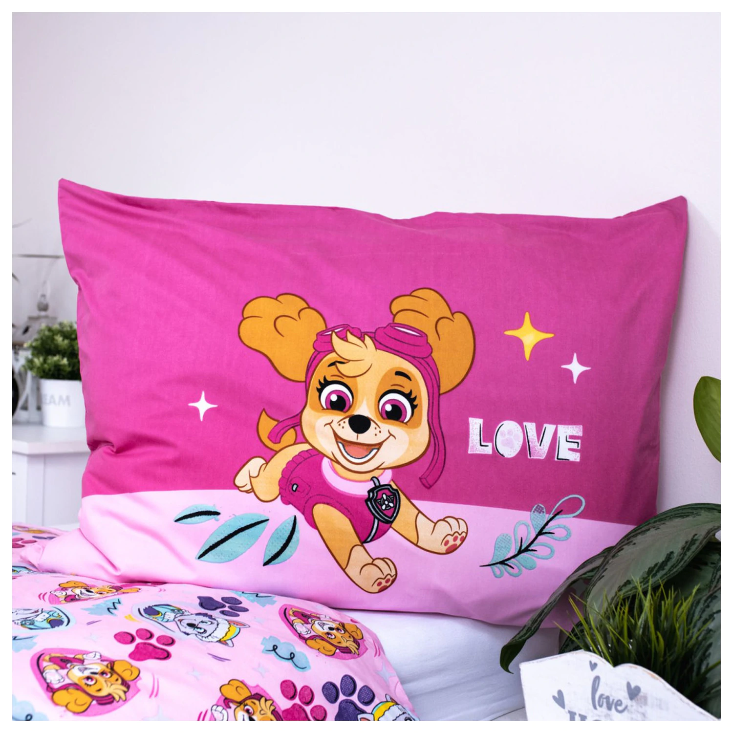 Paw Patrol Pink Love Microfiber Husa de plapuma poza produsului