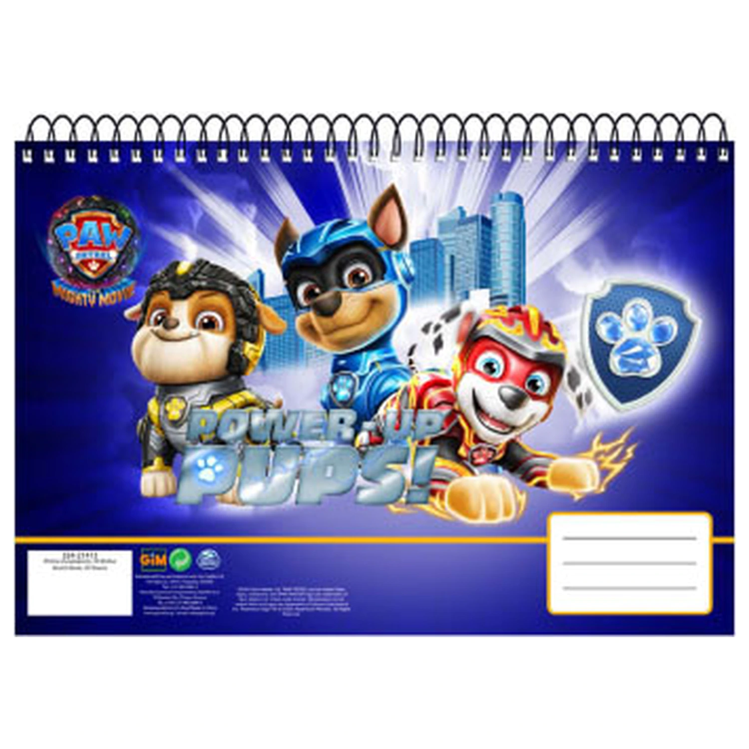 Paw Patrol Power Up A/4 Bloc de desen spiralat, 30 coli poza produsului