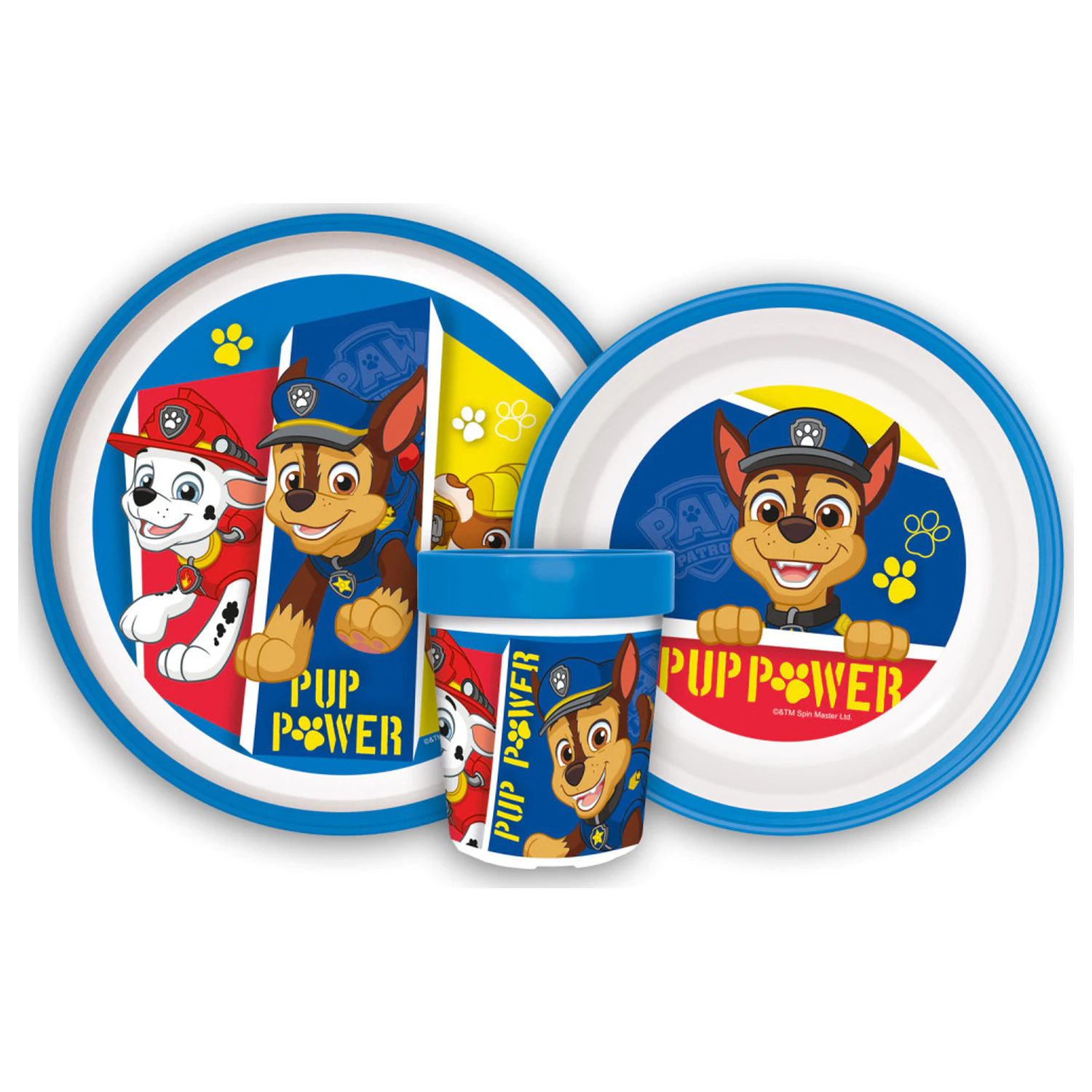 PAW Patrol Pup Power Set vesela de cină antiderapant, Micro Plastic Set poza produsului