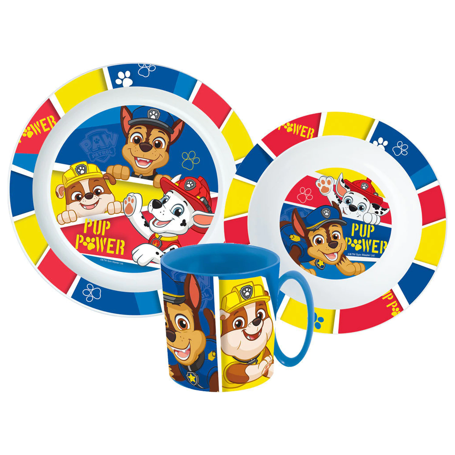 Paw Patrol Pup Power Set de cina, Set Micro Plastic cu cana 350 ml poza produsului