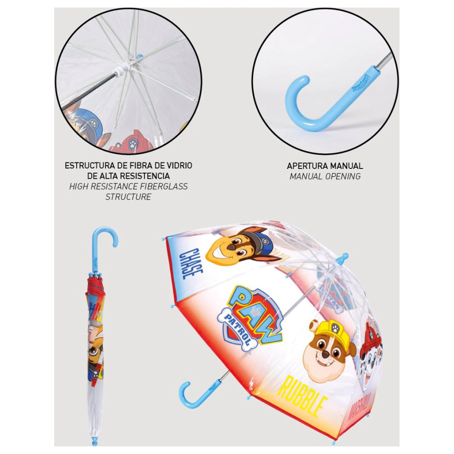 Paw Patrol Rain Guard umbrela transparenta pentru copii Ø71 cm poza produsului