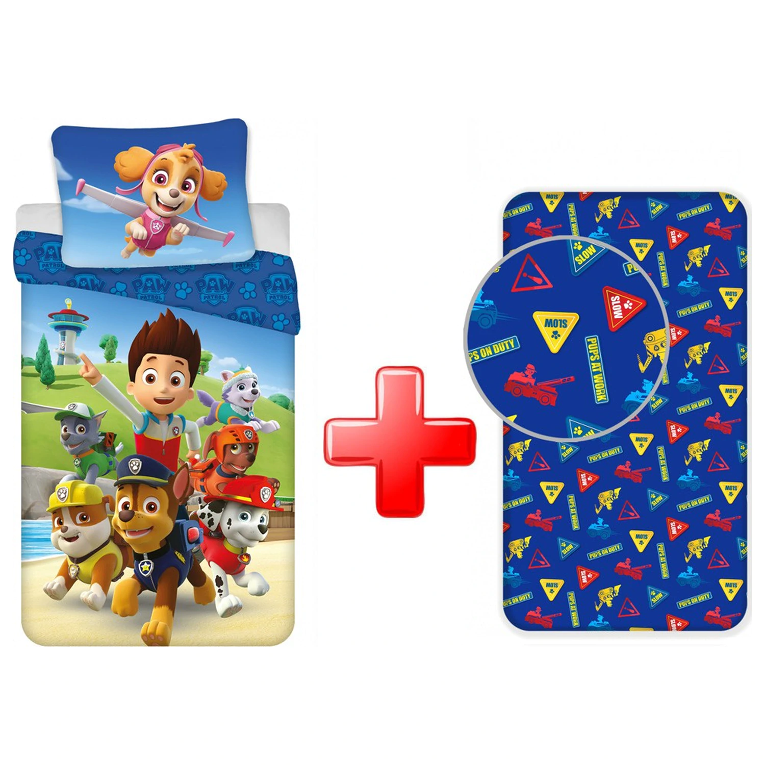 Paw Patrol Ready Set husa pilota si cearceaf de pat cu elastic poza produsului