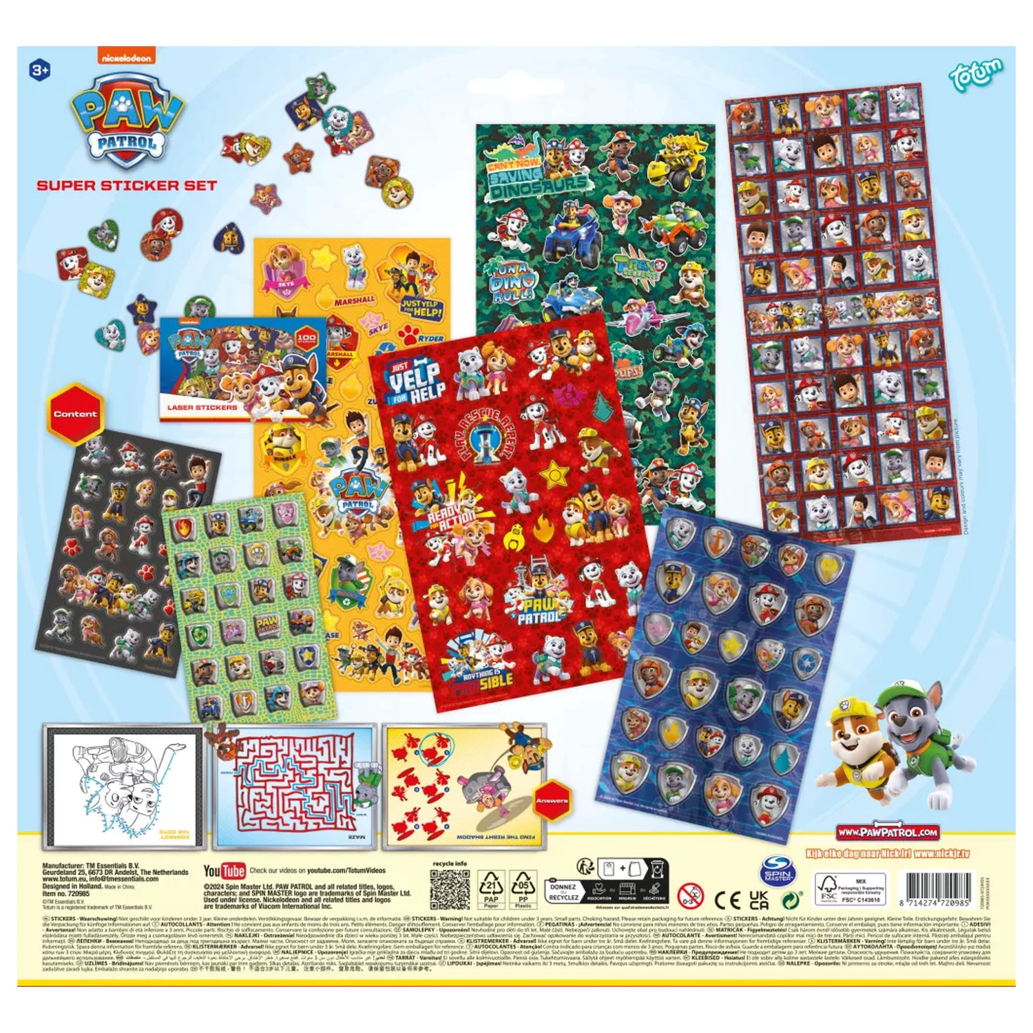 Paw Patrol Rescue Repeat Super Set de Stickere cu Jucarie poza produsului