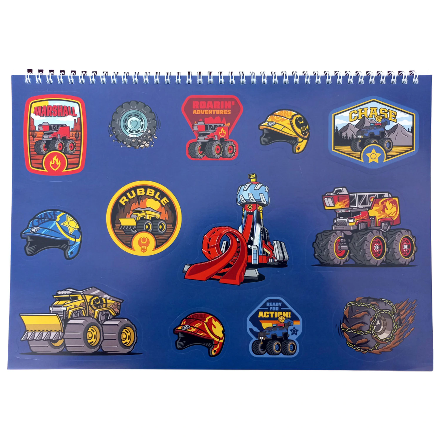 Paw Patrol Rescue Wheels A/4 Spiral Sketchbook cu 40 stickere poza produsului