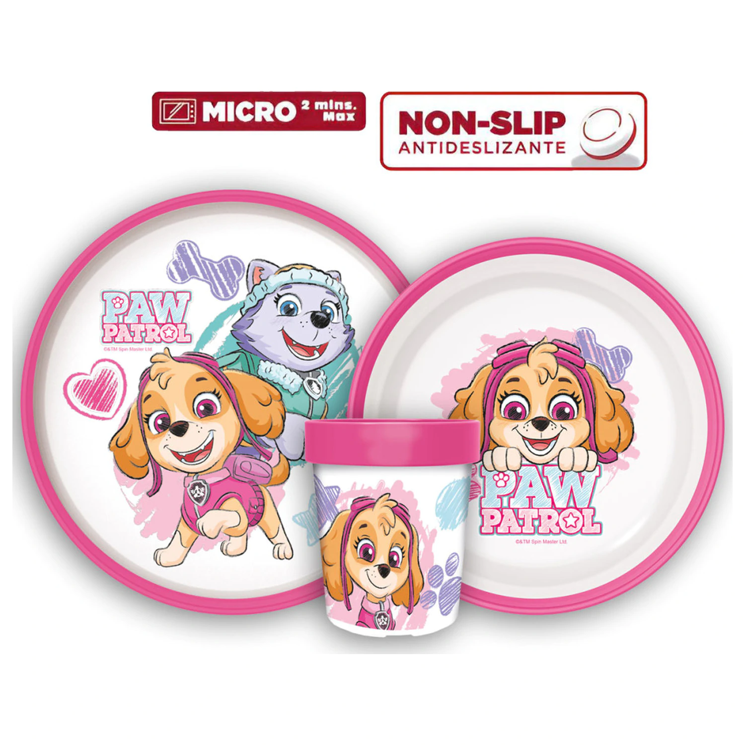 Paw Patrol Sketch Vesela anti-alunecare, Micro Plastic Set poza produsului