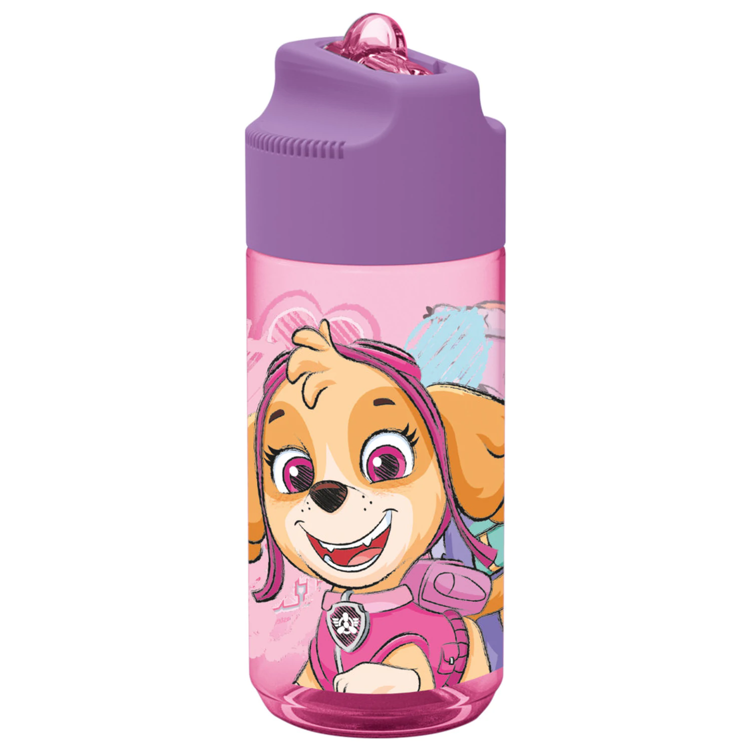 PAW Patrol Sketch Hydro Plastic Straw Sticla de apa 430 ml poza produsului