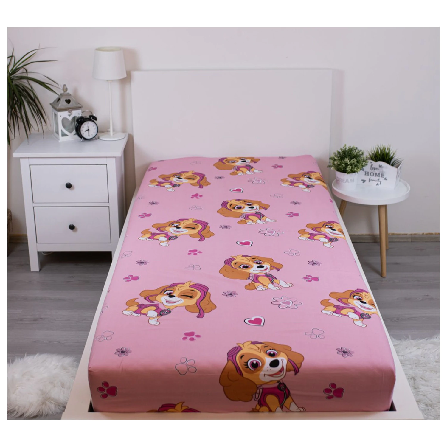 Paw Patrol Skye cearceaf de pat cu elastic 90x200 cm poza produsului