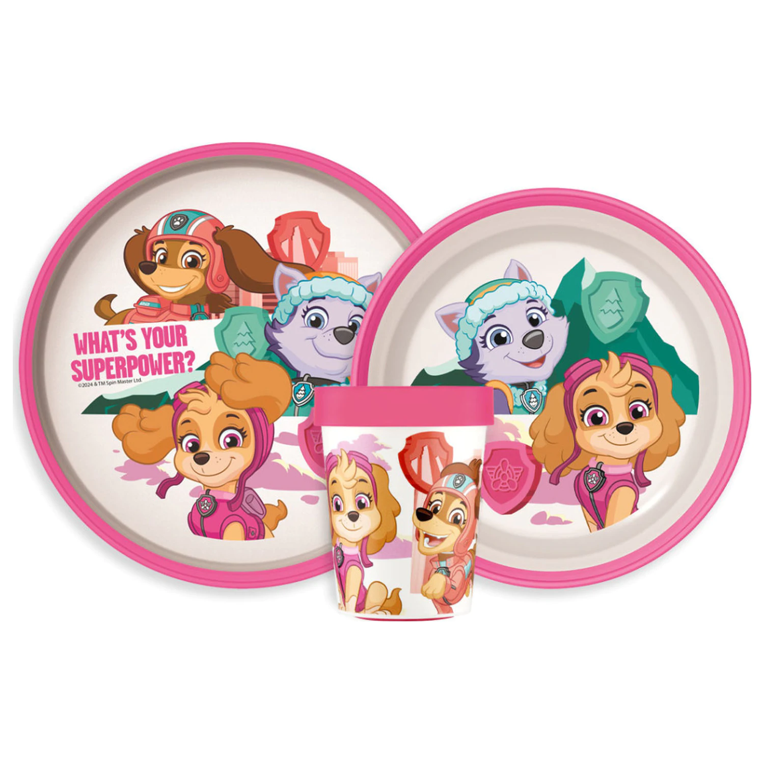 Paw Patrol Superpowers set de vesela antiderapant, fara micro plastic, set pentru cina poza produsului