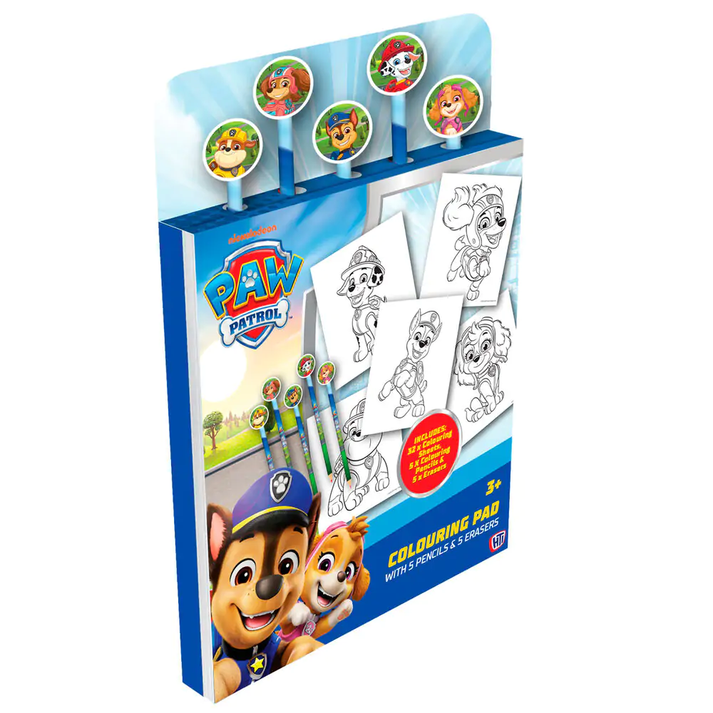 Paw Patrol carte de colorat with creioane și gumă de șters poza produsului