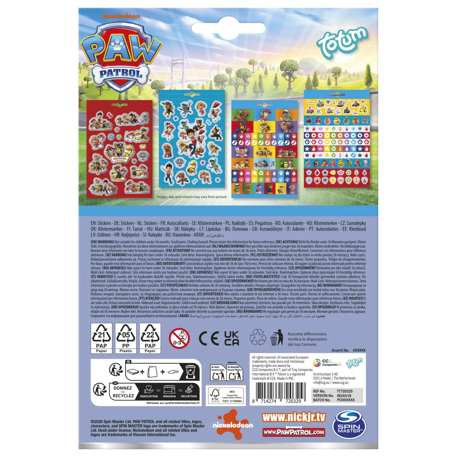 Paw Patrol Team set stickere 4 coli poza produsului