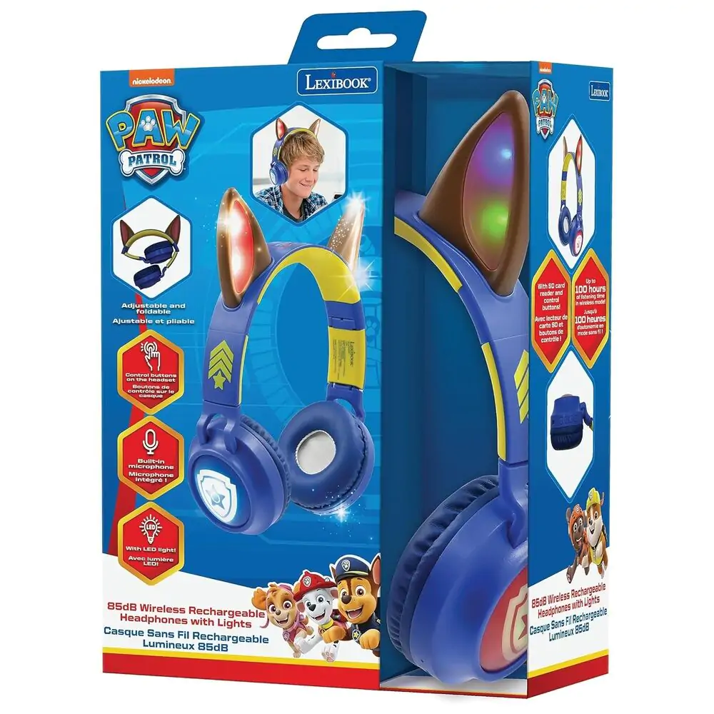 Căști wireless Bluetooth luminoase Paw Patrol poza produsului