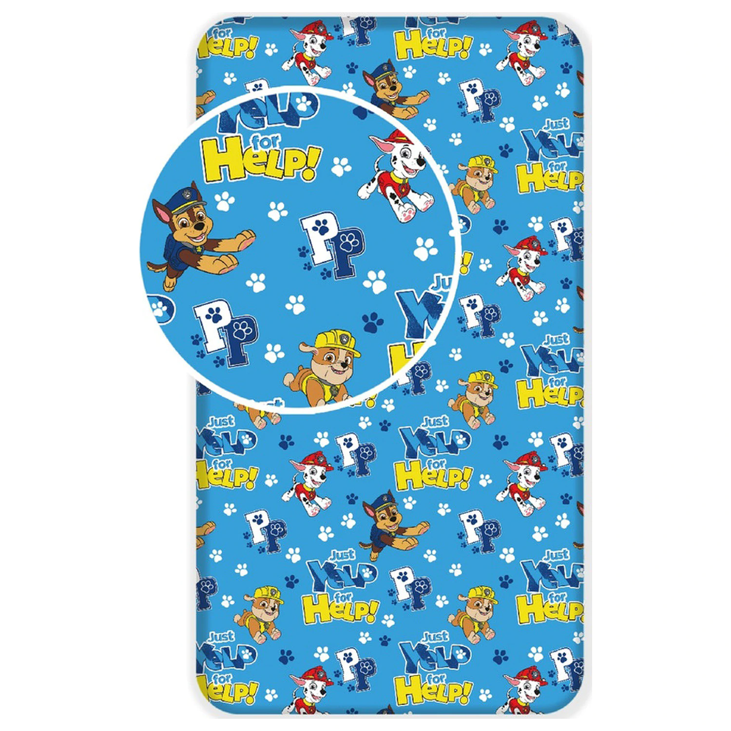 Paw Patrol Yelp cearșaf de pat cu elastic 90x200 cm poza produsului