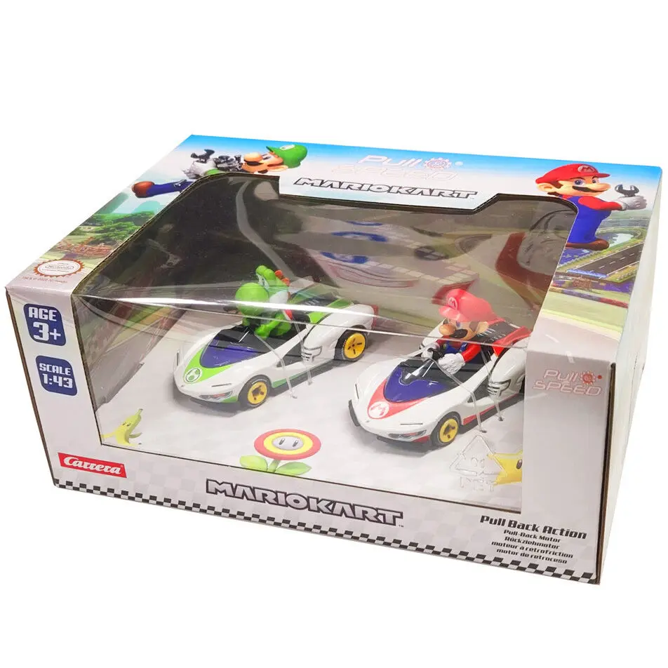 Mario Kart Mario + Yoshi set 2 mașini cu tracțiune poza produsului