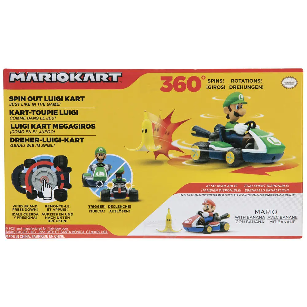 Figurină Kart Mario Kart spinout Luigi 6cm poza produsului