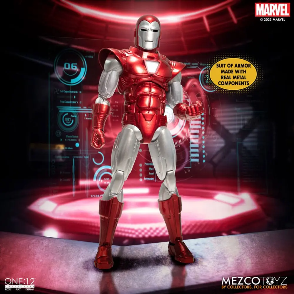Figurină de acțiune Marvel 1/12 Iron Man (Ediția Centurion Argintiu) 16 cm poza produsului