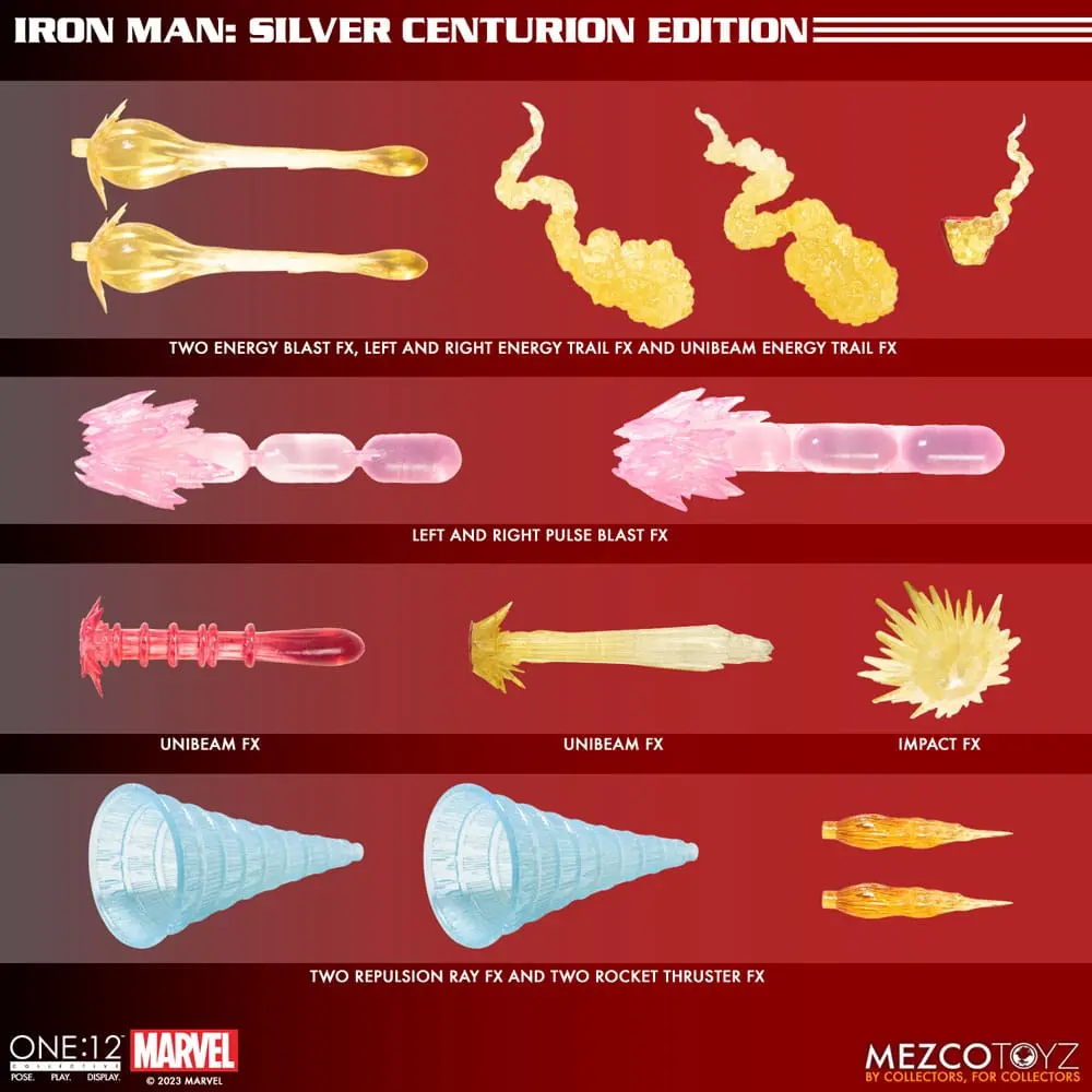 Figurină de acțiune Marvel 1/12 Iron Man (Ediția Centurion Argintiu) 16 cm poza produsului