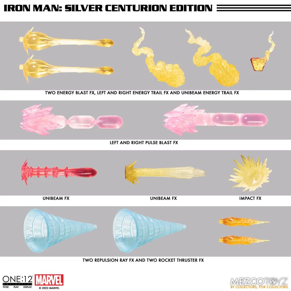 Figurină de acțiune Marvel 1/12 Iron Man (Ediția Centurion Argintiu) 16 cm poza produsului
