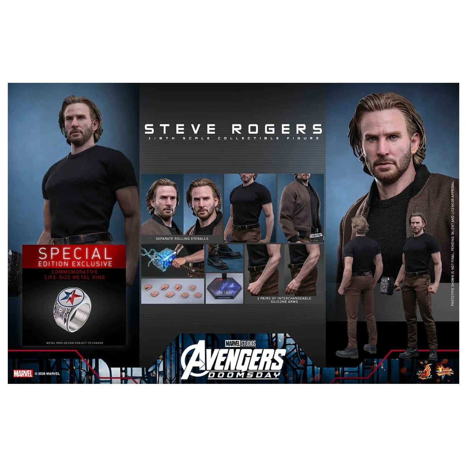 Figurina de actiune Marvel Avengers: Doomsday Movie Masterpiece 1/6 Steve Rogers (Deluxe Version) 31 cm poza produsului