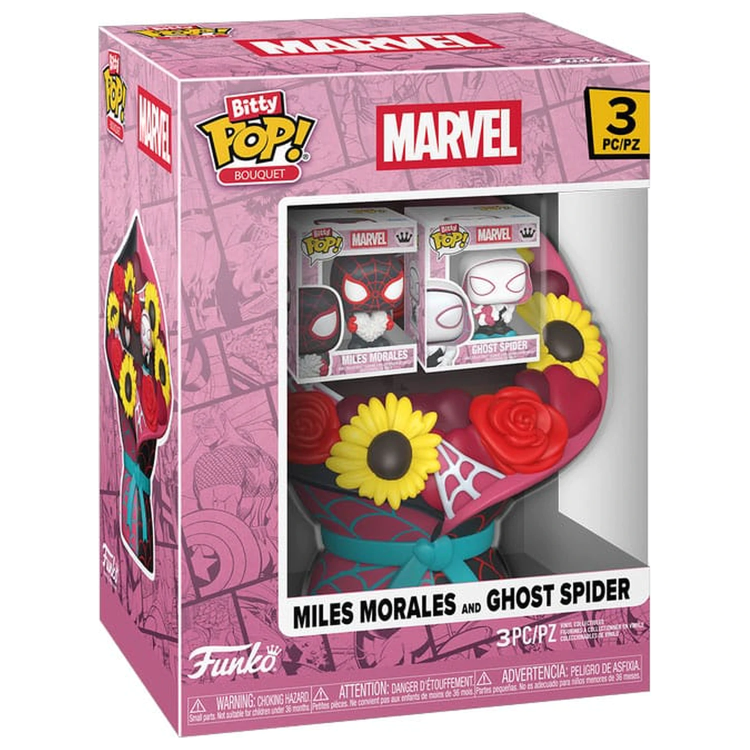Marvel Bitty Funko POP! Buchet Vinyl Figure 2 pachete Miles Morales & Ghost Spider (Valentine) poza produsului