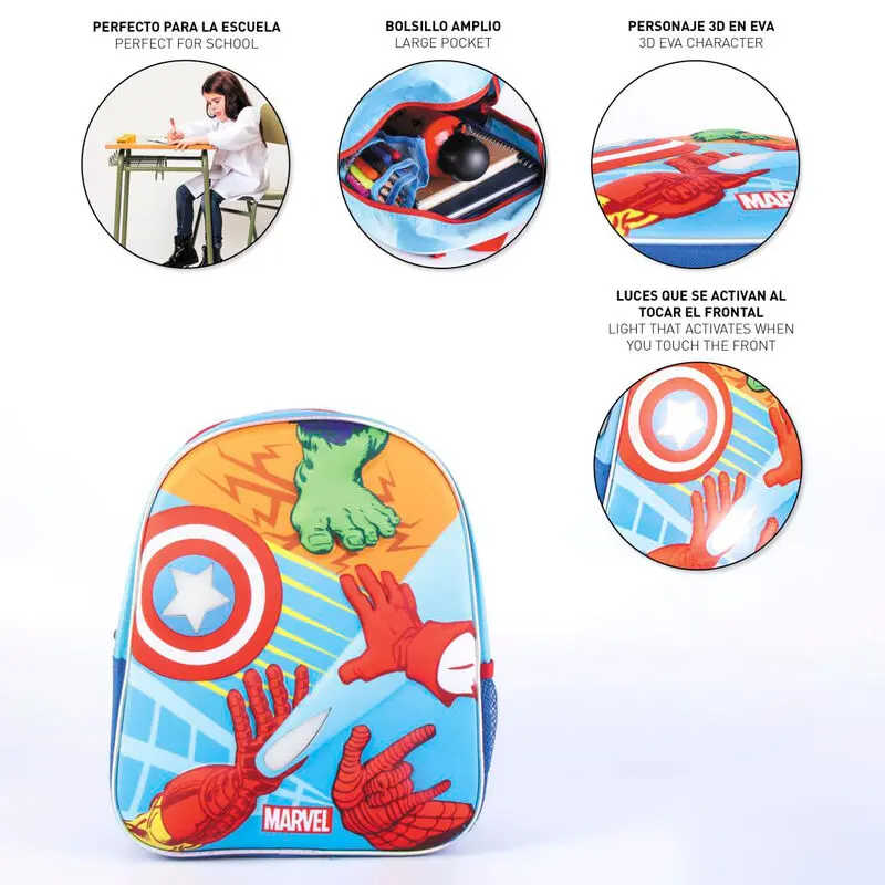 Rucsac 3D Marvel Avengers cu lumini 31cm poza produsului