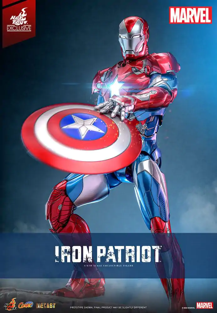 Figurină de acțiune de colecție din metal turnat Marvel 1/6 Iron Patriot Hot Toys Exclusive 32 cm poza produsului