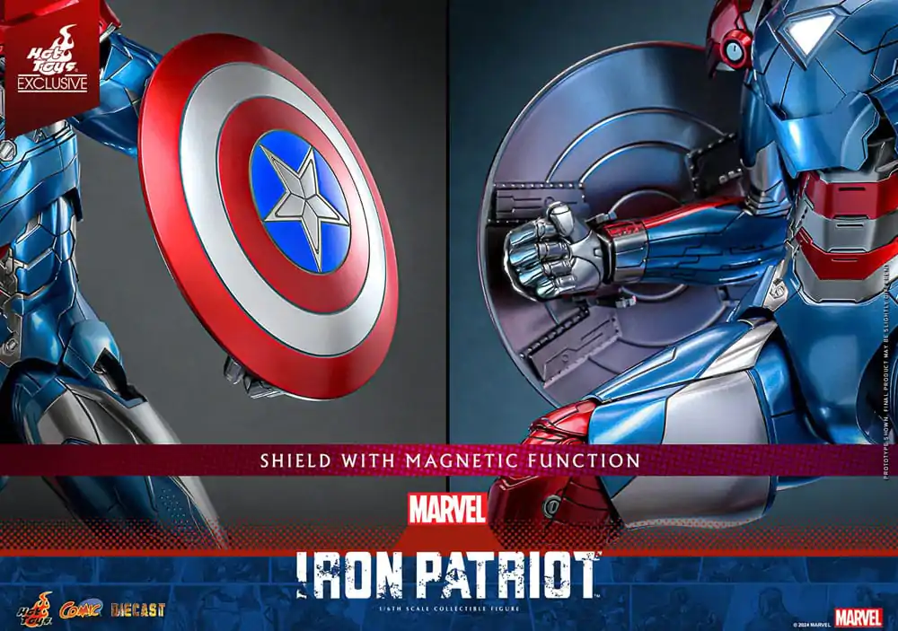 Figurină de acțiune de colecție din metal turnat Marvel 1/6 Iron Patriot Hot Toys Exclusive 32 cm poza produsului