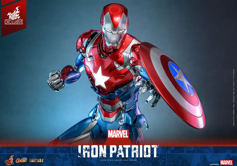 Figurină de acțiune de colecție din metal turnat Marvel 1/6 Iron Patriot Hot Toys Exclusive 32 cm poza produsului