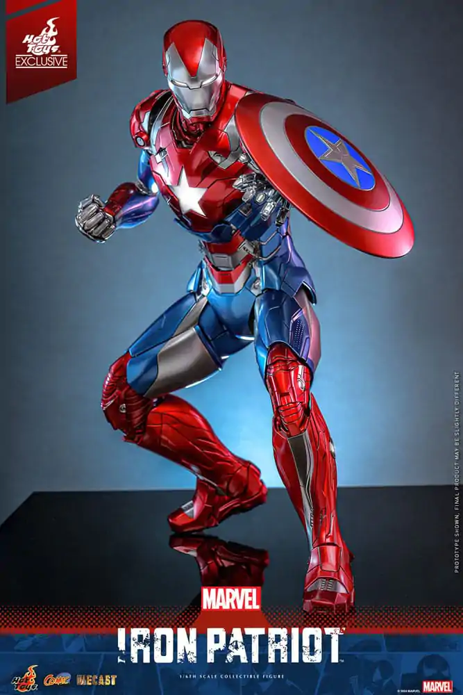 Figurină de acțiune de colecție din metal turnat Marvel 1/6 Iron Patriot Hot Toys Exclusive 32 cm poza produsului