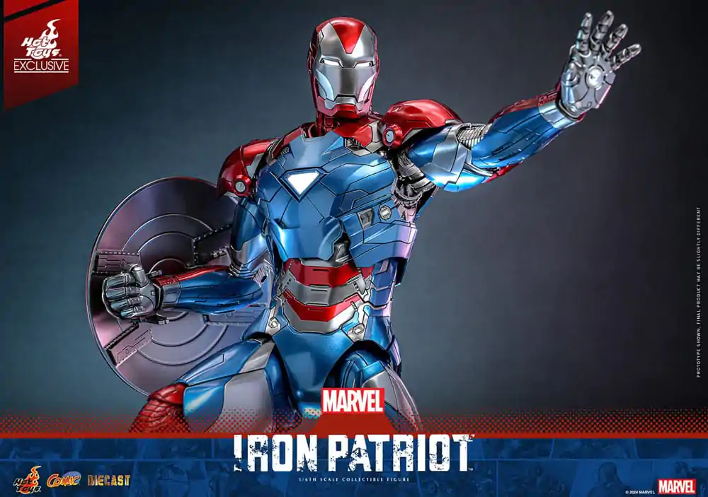 Figurină de acțiune de colecție din metal turnat Marvel 1/6 Iron Patriot Hot Toys Exclusive 32 cm poza produsului