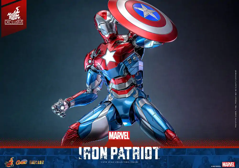 Figurină de acțiune de colecție din metal turnat Marvel 1/6 Iron Patriot Hot Toys Exclusive 32 cm poza produsului