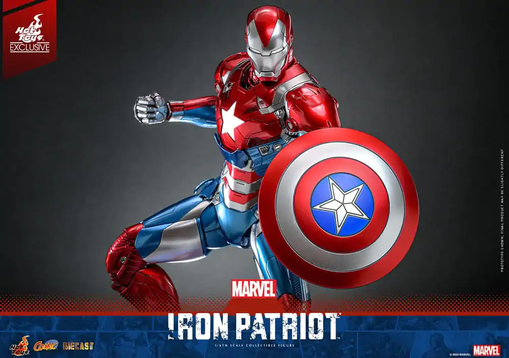 Figurină de acțiune de colecție din metal turnat Marvel 1/6 Iron Patriot Hot Toys Exclusive 32 cm poza produsului