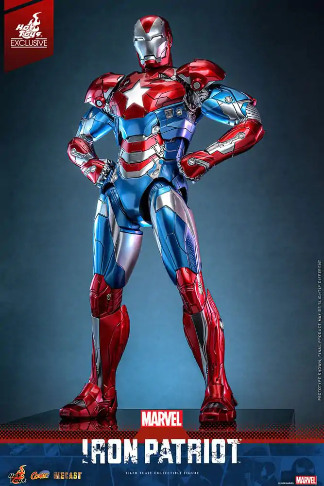 Figurină de acțiune de colecție din metal turnat Marvel 1/6 Iron Patriot Hot Toys Exclusive 32 cm poza produsului