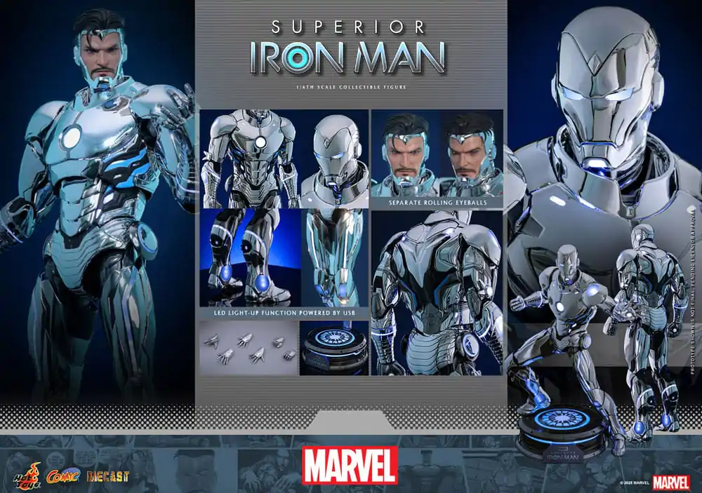 Marvel Comic Diecast Masterpiece Figurina de Actiune 1/6 Superior Iron Man 32 cm poza produsului