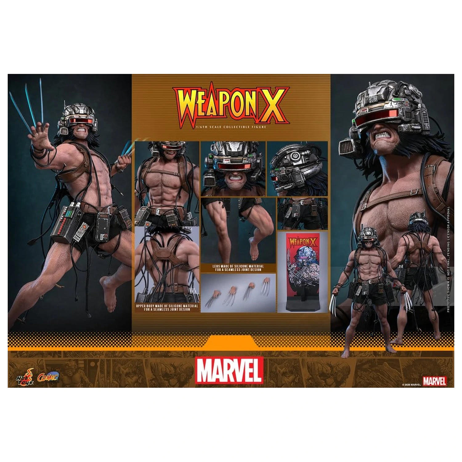 Marvel Comic Masterpiece figurina de actiune 1/6 Weapon X 31 cm poza produsului