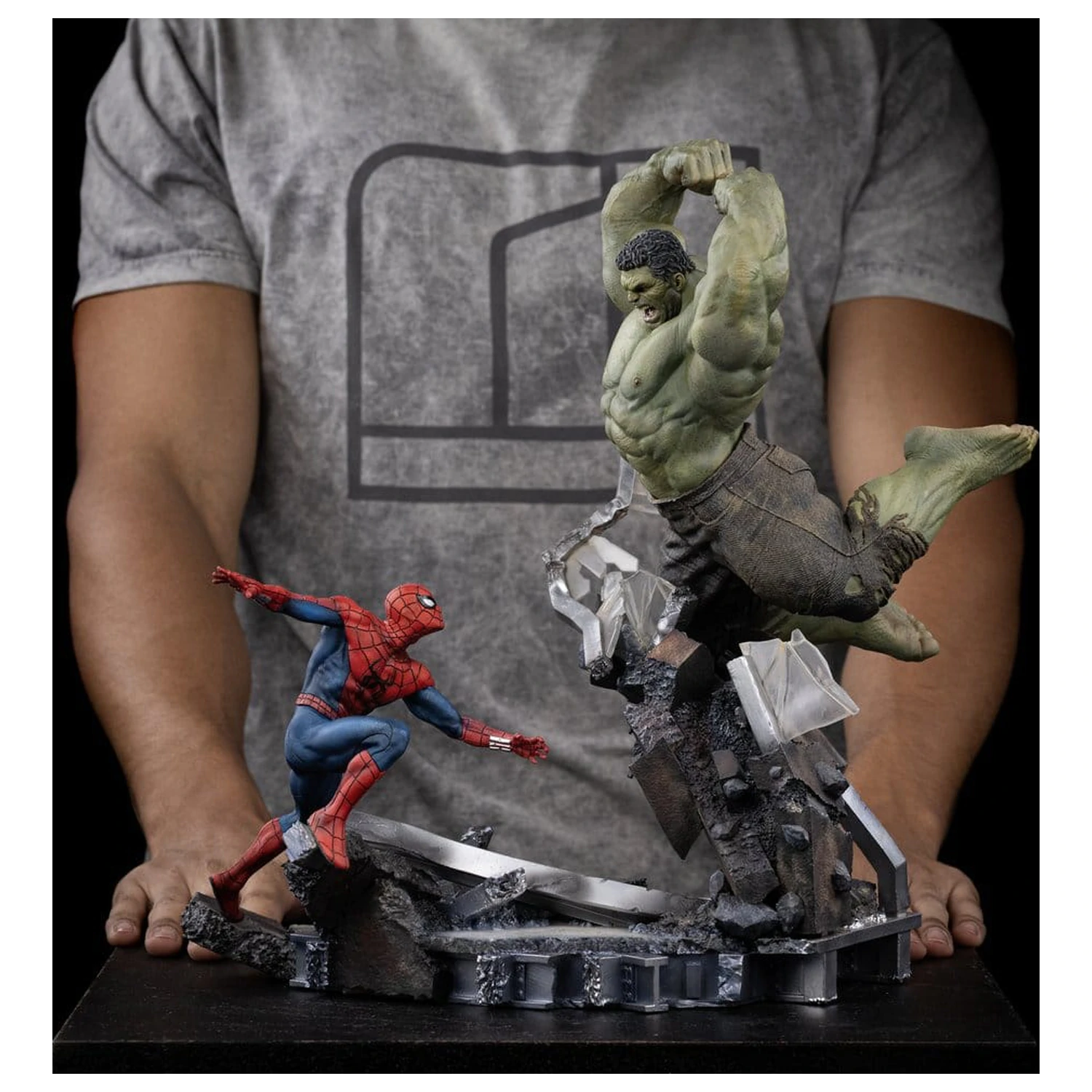 Marvel Comics Art Scale Statuie 1/10 Spider-Man vs Hulk 38 cm poza produsului