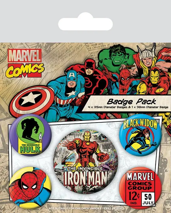 Marvel Comics Pin-Back Butoane set de 5 Iron Man poza produsului