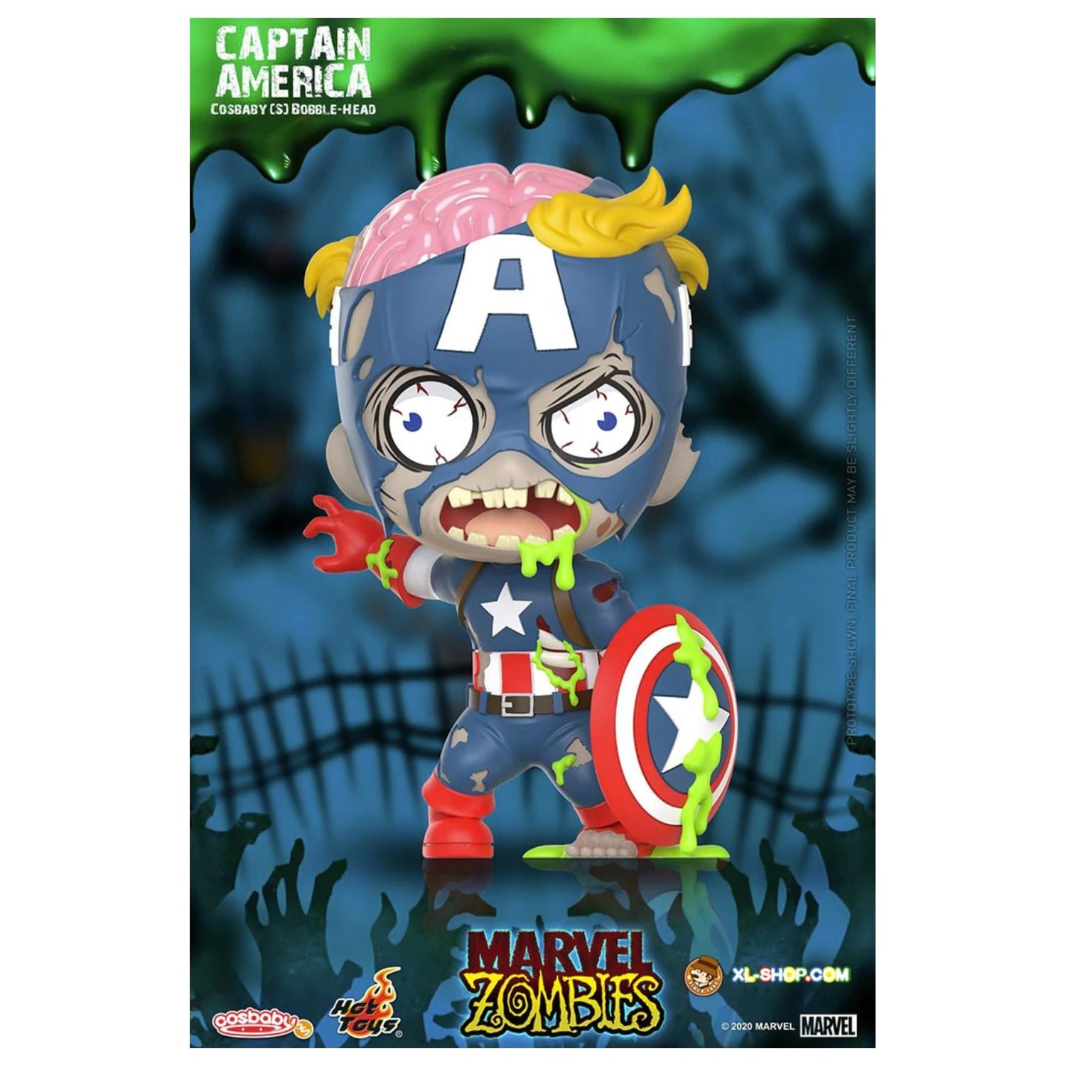 Figurina Marvel Cosbaby Wave 1 Captain America Zombie poza produsului