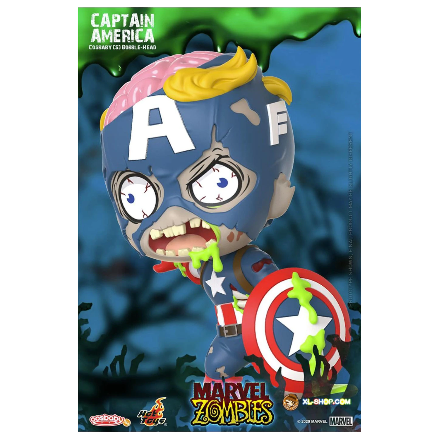 Figurina Marvel Cosbaby Wave 1 Captain America Zombie poza produsului