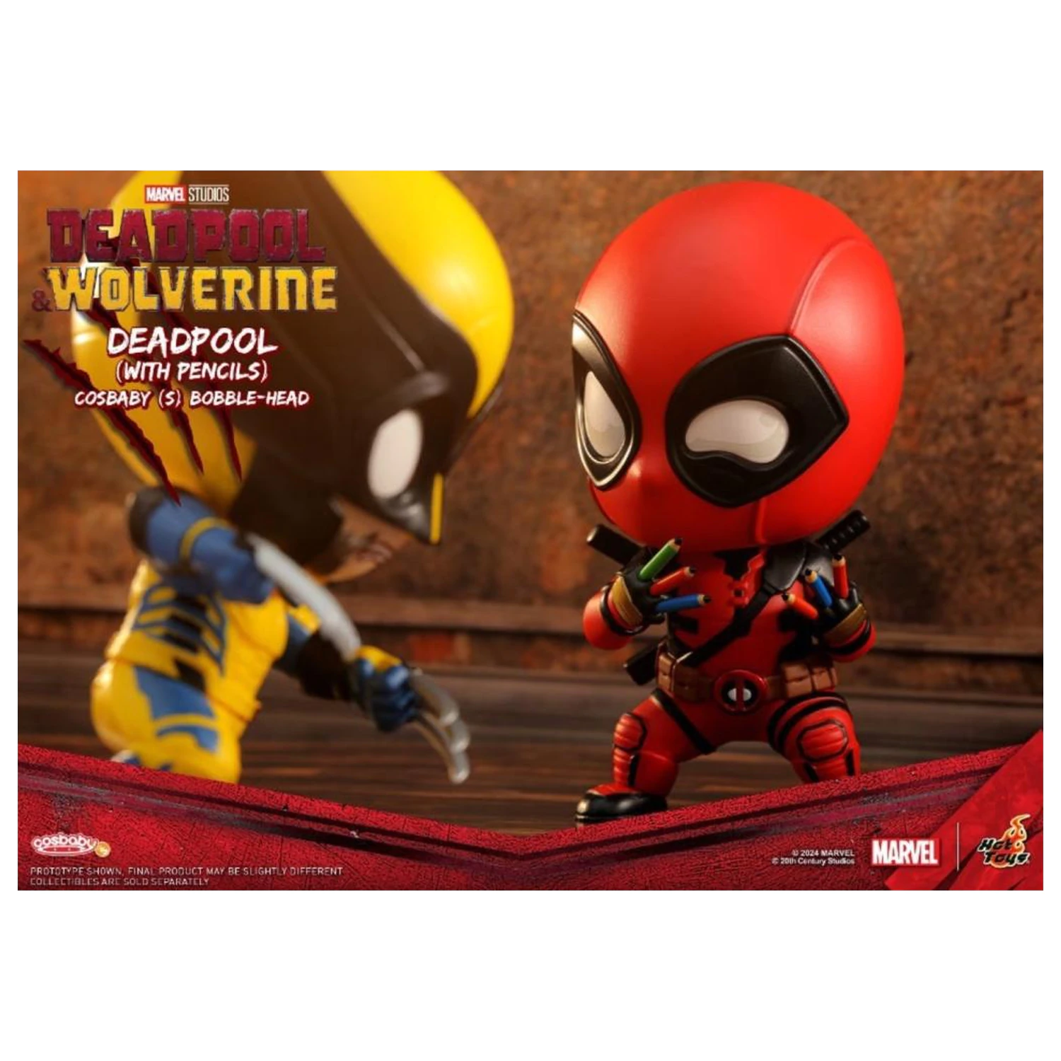 Marvel Cosbaby Wave 2 Wolverine & Deadpool w/Pencils Set poza produsului