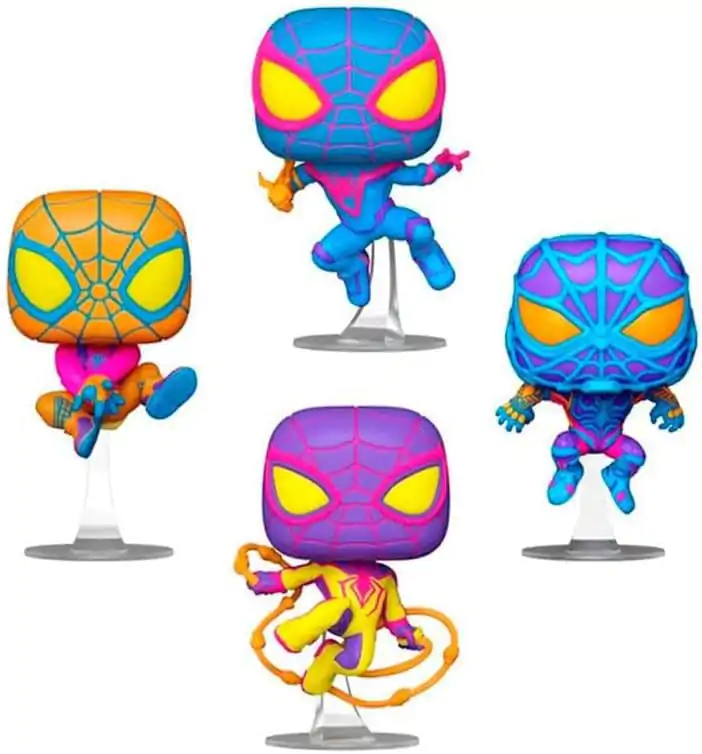 Marvel Funko POP! TV Figurina de vinil 4-Pack Miles Morales (BLKLT) 9 cm poza produsului