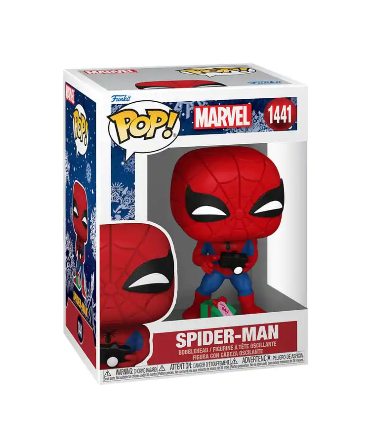 Marvel Funko POP! Figurina Vinyl Holiday Spiderman cu cadou deschis 9 cm poza produsului