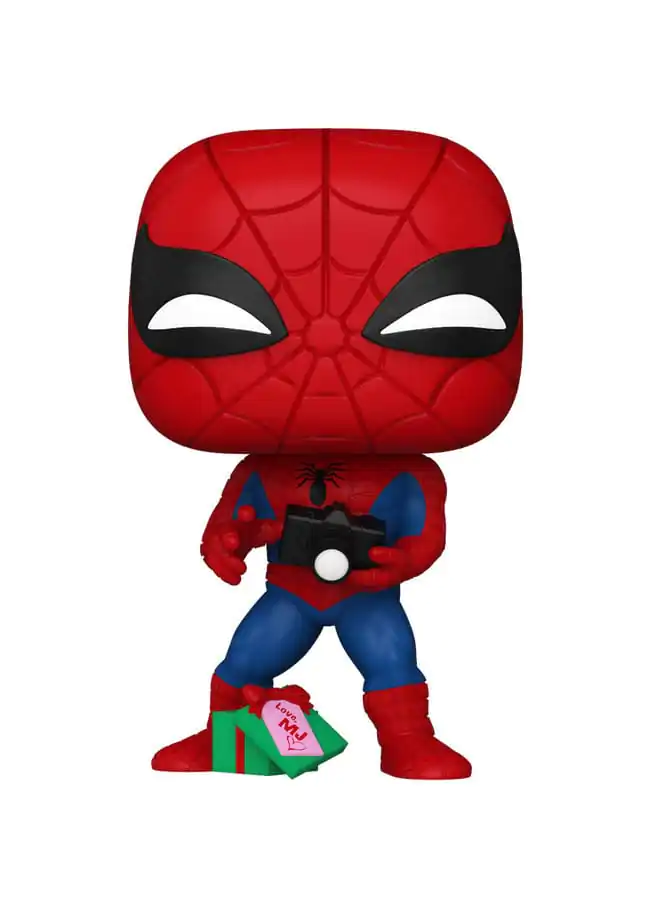 Marvel Funko POP! Figurina Vinyl Holiday Spiderman cu cadou deschis 9 cm poza produsului