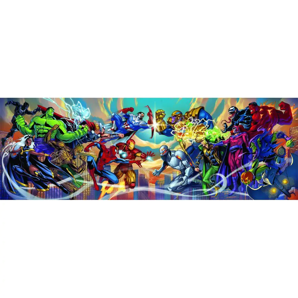 Puzzle panoramic Marvel Heroes vs Villains 1000 piese poza produsului