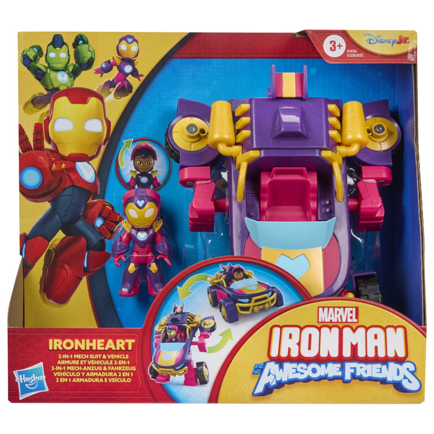 Marvel Iron Man And His Awesome Friends Iron Heart figurina si vehicul poza produsului