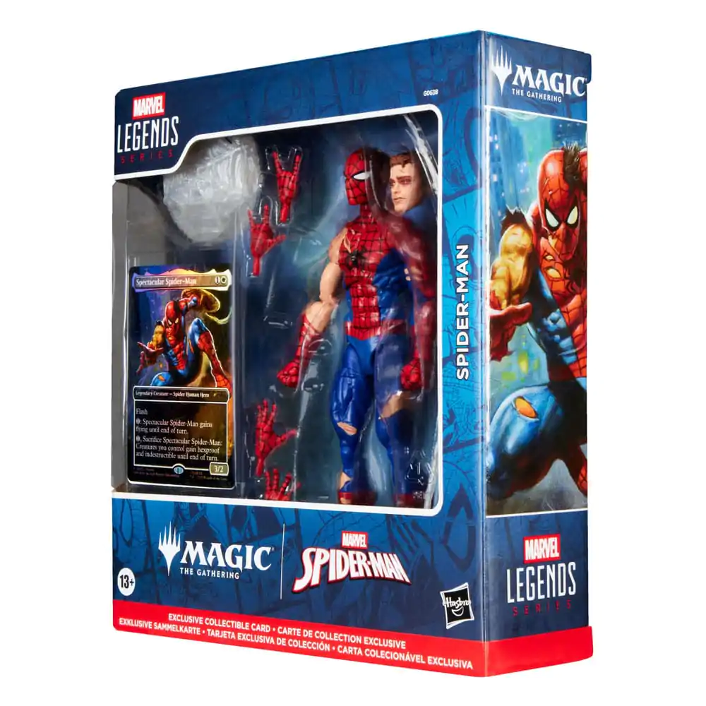 Marvel Legends Magic: The Gathering Figurina de actiune Battle-Damaged Spider-Man (plus Exclusive Foil Card) 15 cm poza produsului