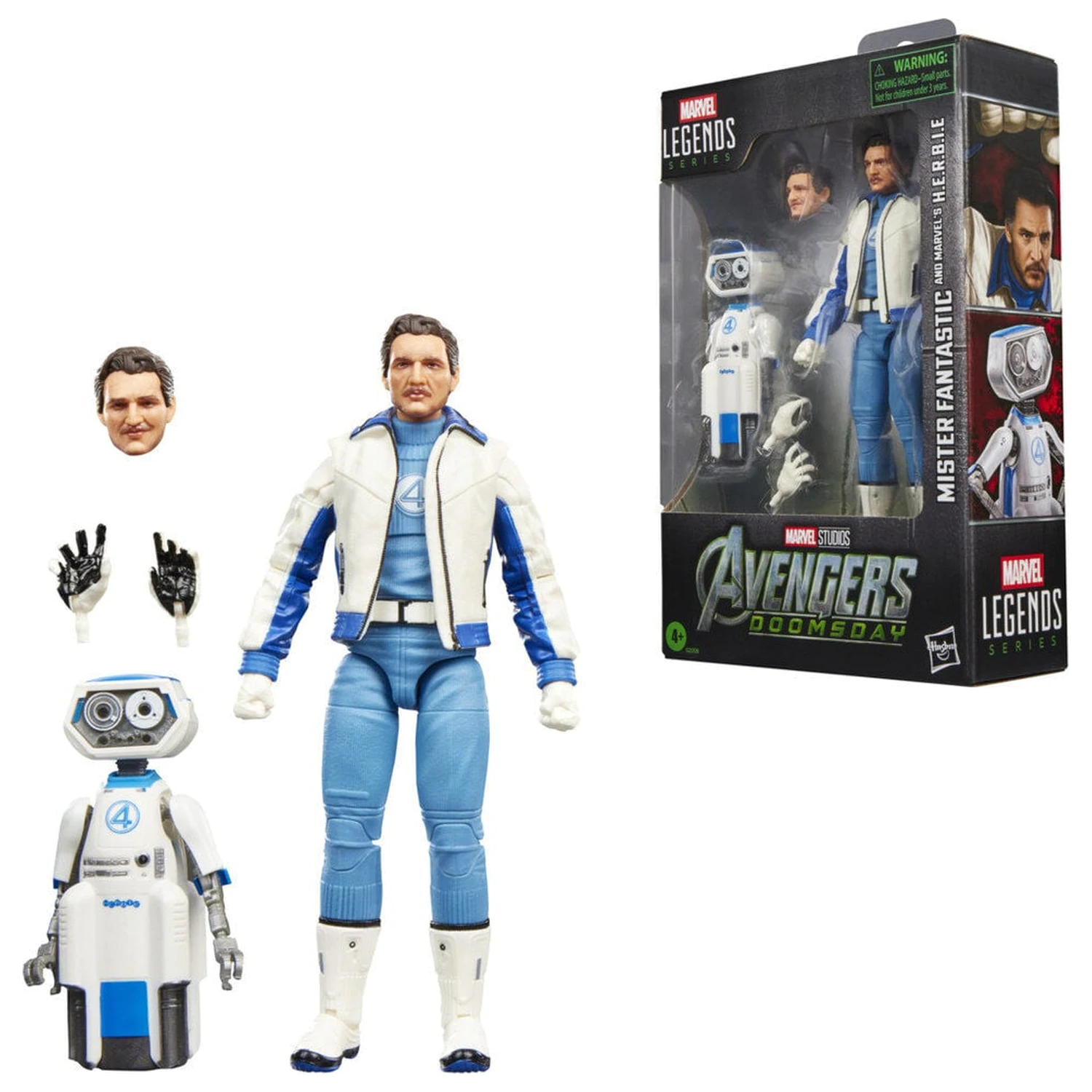 Figura Marvel Legends Series Avengers Doomsday Mister Fantastic si Marvels H.E.R.B.I.E. 15 cm poza produsului