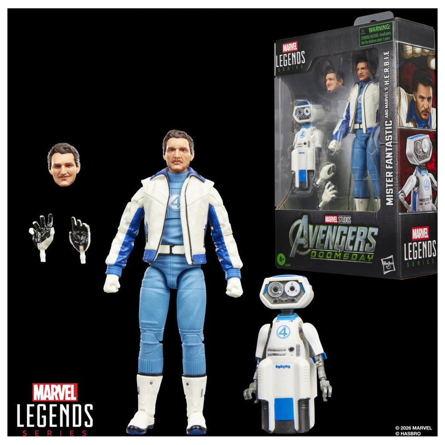 Figura Marvel Legends Series Avengers Doomsday Mister Fantastic si Marvels H.E.R.B.I.E. 15 cm poza produsului